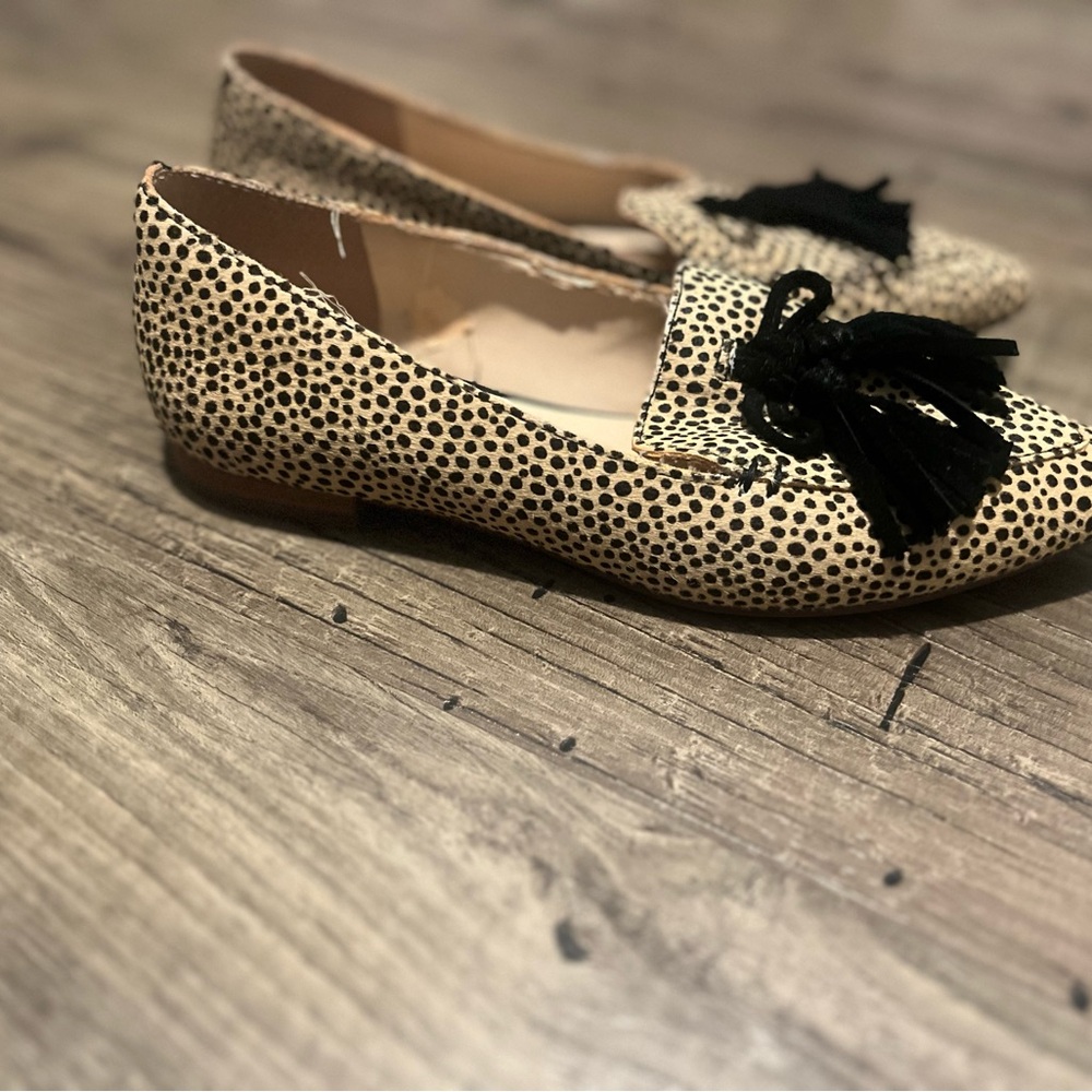 Sole Society Hadlee Dotted Leopard Print Hair Calf Tassel Loafers – Size 5 - Picture 3 of 12